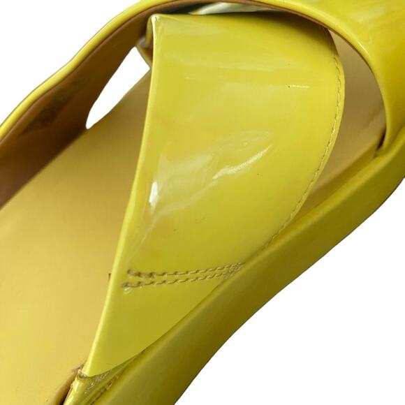 Ugg Emily Margarita Platform Patent Leather Yellow Slide Sandals size 9 - Picture 7 of 11
